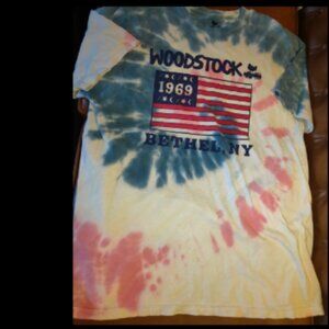 WOODSTOCK 1969 Bethel NY American Flag Graphic T-Shirt Mens Size L